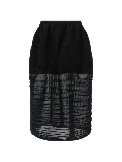 Issey Miyake contrasting midi skirt Black IM58KG31115