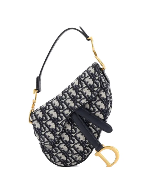 Christian Dior Pre-Owned Saddle Handbag Oblique Canvas Mini shoulder bag Blue GHF7NMCCWM8BF46D