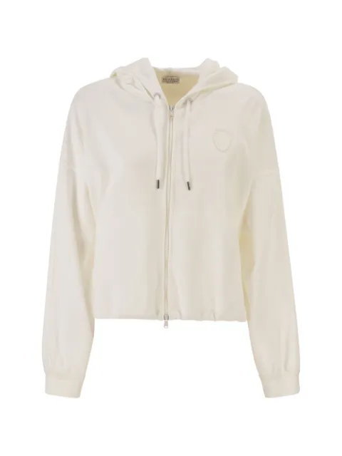 Brunello Cucinelli cotton jersey zip-up hoodie Neutrals MG927VT406C7220