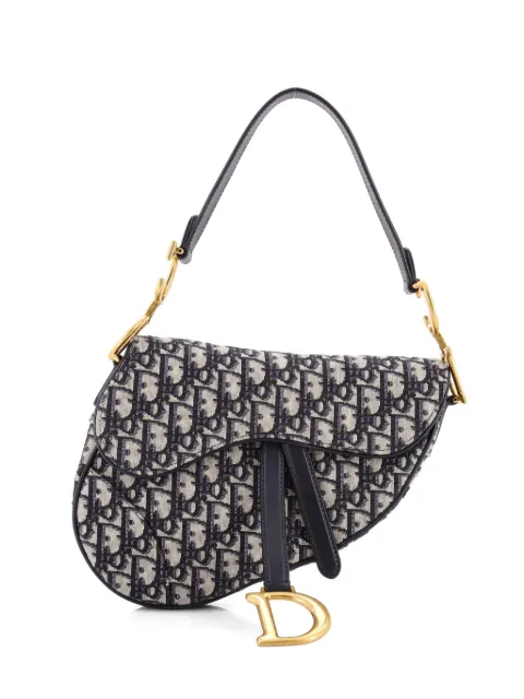 Christian Dior Pre-Owned Saddle Handbag Oblique Canvas Medium shoulder bag Blue OKS5GXPW7P6XTERD