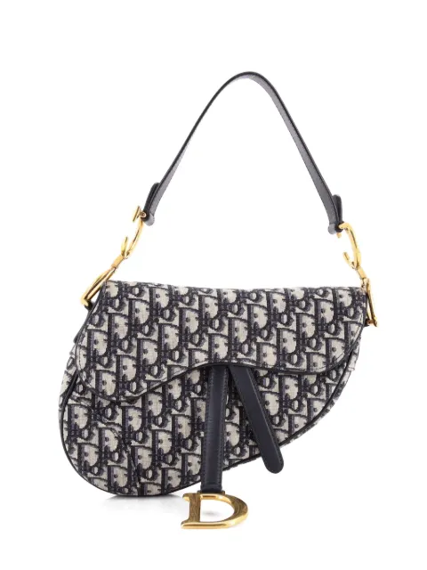 Christian Dior Pre-Owned Saddle Handbag Oblique Canvas Medium shoulder bag Blue NOF9IL0YZVRED1VO