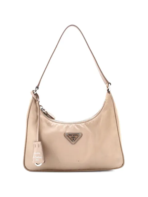 Prada Pre-Owned Re-Edition 2005 Tessuto with Saffiano Leather Mini hobo bag Neutrals 57KYEFUK7UY7YAPL