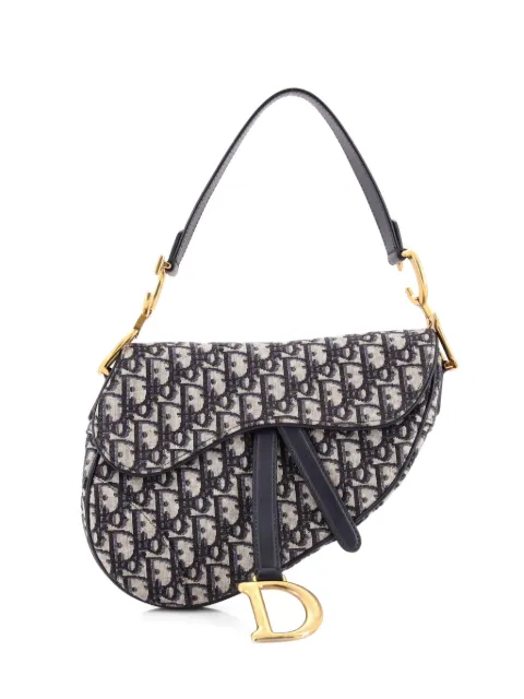 Christian Dior Pre-Owned Saddle Handbag Oblique Canvas Medium shoulder bag Blue MC0E2C9SZ07OD5Y1