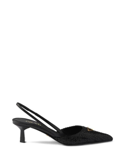 Prada leather slingback pumps Black 1I427OF055034