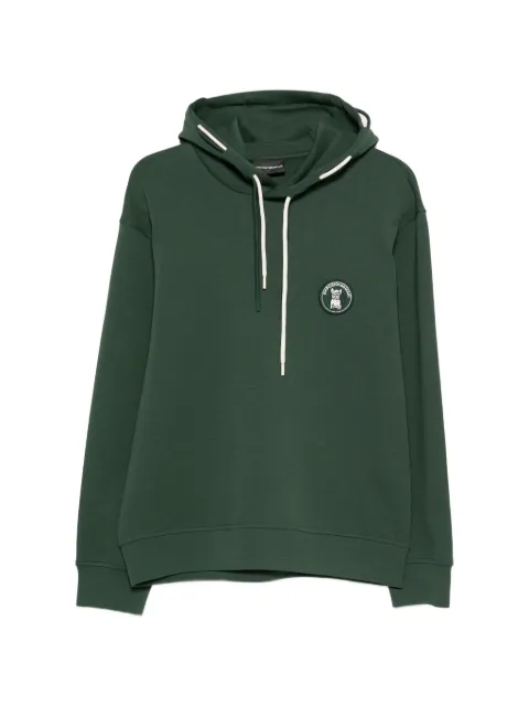 Emporio Armani logo-patch hoodie Green EM005210AF10013