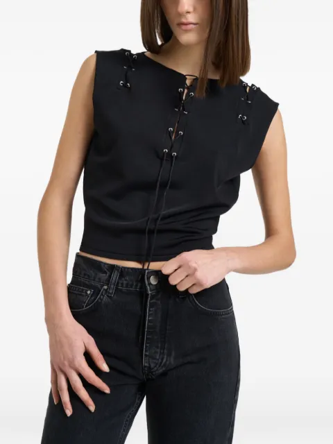 IRO Felicine lace-up top Black WP12FELICINE