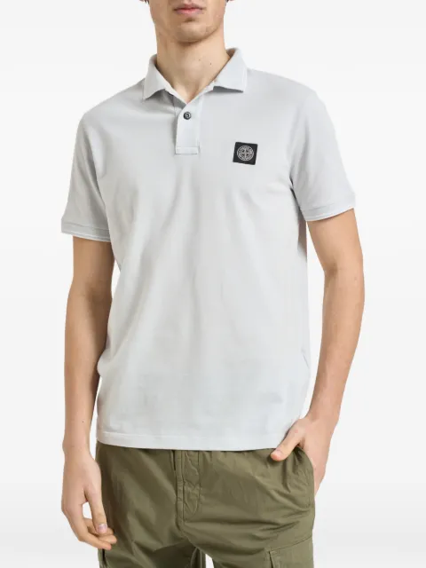 Stone Island logo-patch polo shirt Grey L1S152200010S0018