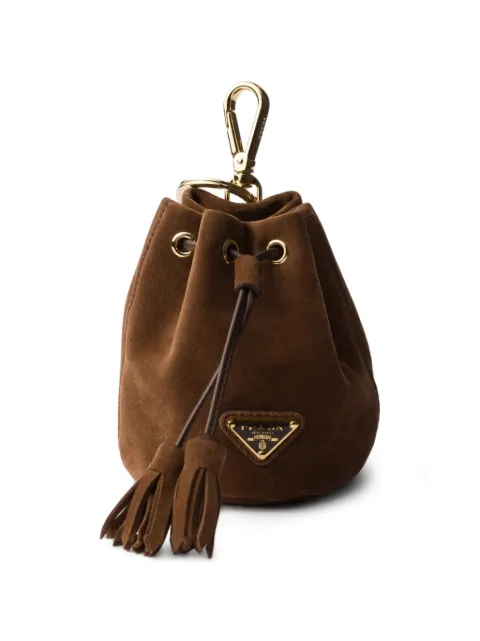 Prada mini Icon suede keychain charm Brown 1TT2562HIN