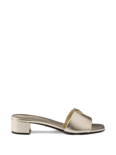 Prada saffiano patent leather sandals Gold 1XX730F0353A9S