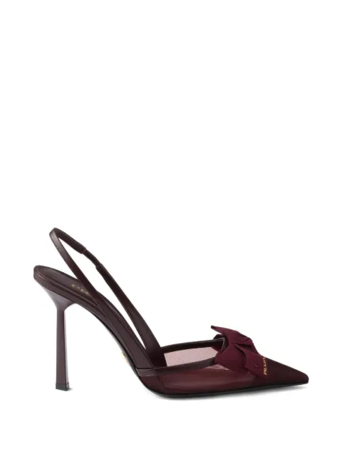 Prada mesh fabric slingback pumps White 1I308OF10077T