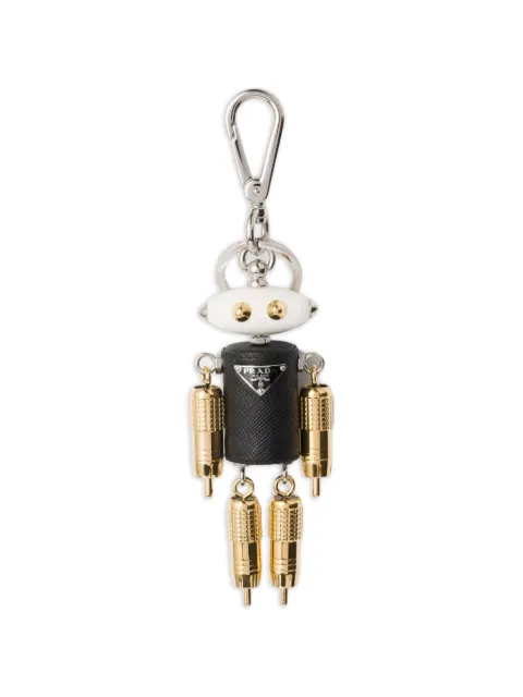Prada Robot leather keyring charm Black 1TR114VOOO2EQH