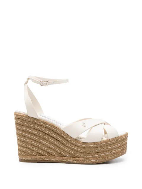 Jimmy Choo Korra leather wedge espadrilles White KORRA100NAP