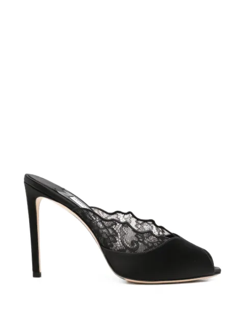 Jimmy Choo Brigitte lace peep-toe sandals Black BRIGITTEMULE100WAN