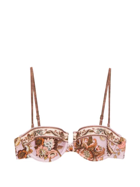 ZIMMERMANN Aster floral-print balconette bikini top Pink 4625WSS261