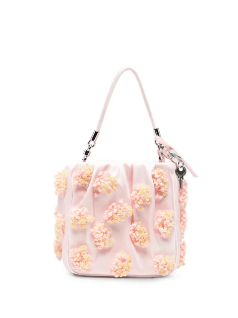 Self-Portrait floral-appliqué mini bag Pink PF26305P