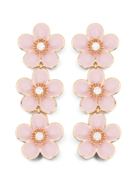 Self-Portrait enamel-flower tiered earrings Gold PF26640EP