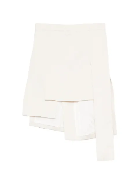 Setchu asymmetric layered skirt Brown U251S004S014