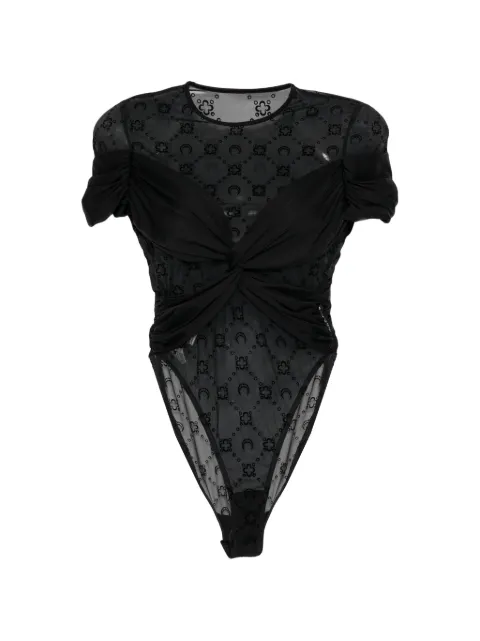 Marine Serre draped jersey bodysuit Black WTO430A
