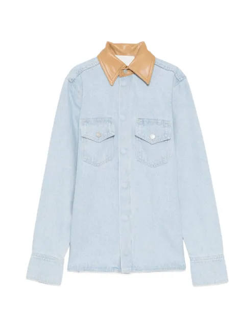 Nanushka exposed-seam cotton shirt Blue NW25SSTP24252
