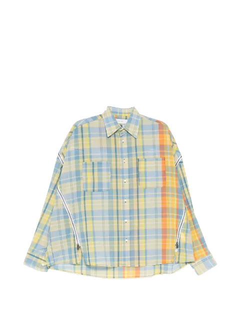 Facetasm checked zipped shirt Blue NATSHU01