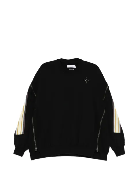 Facetasm zipped layered sweatshirt Black NATSWU04