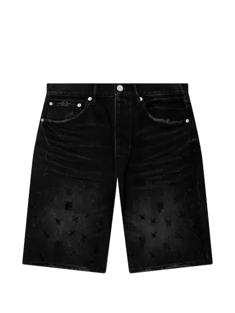 Purple Brand beaded monogram shorts Black P059BDNW126