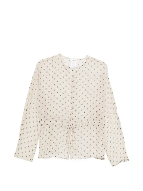 P.A.R.O.S.H. polka-dot tie-waist blouse Neutrals PALLINAD400018