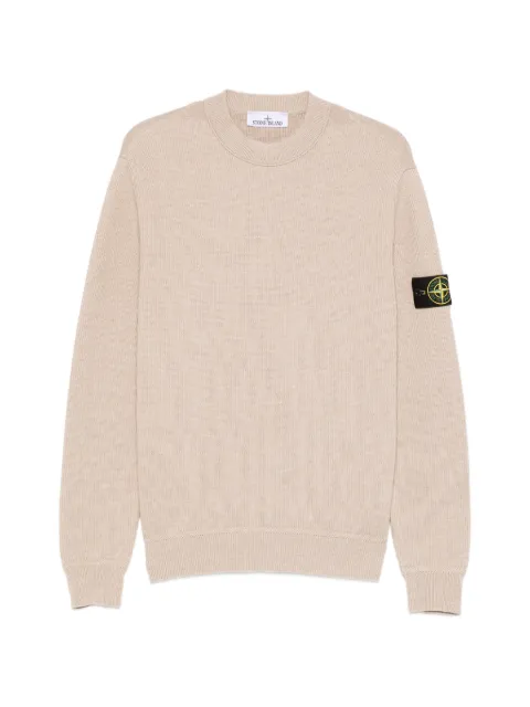Stone Island logo patch crew-neck sweater Neutrals L1S155100154S00D8