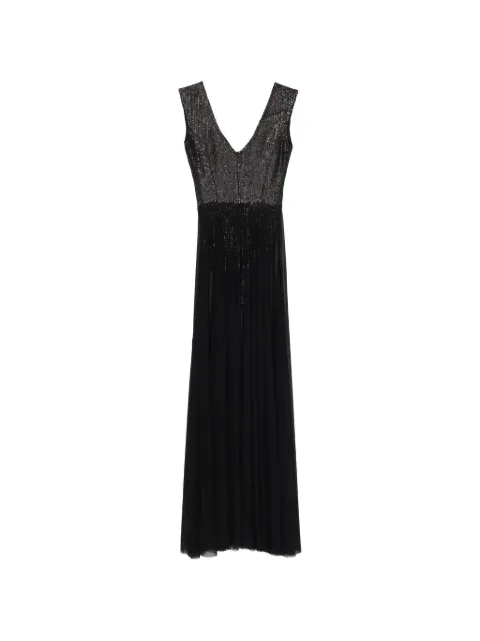 Norma Kamali sequin-embellished V-neck maxi dress Black ST4253SES40001
