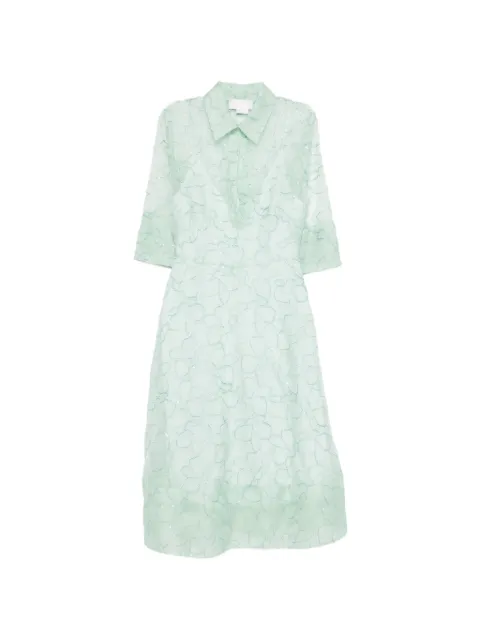 Genny sequin floral dress Green 80AAO42FNR018197