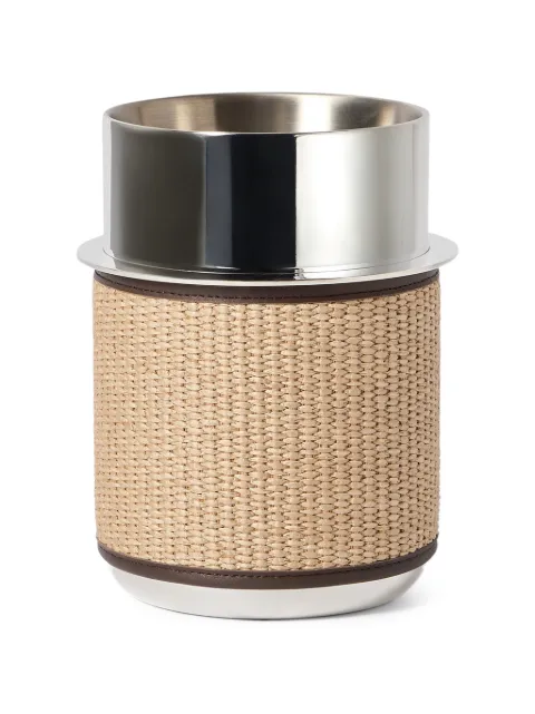 Brunello Cucinelli silver-plated steel and techno raffia glacette Neutrals MLL939PNT6CSS87