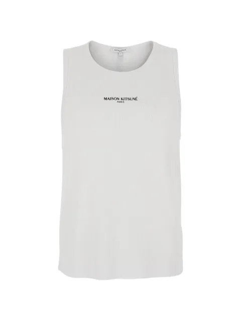 Maison Kitsuné logo print vest White QM00600KA0033