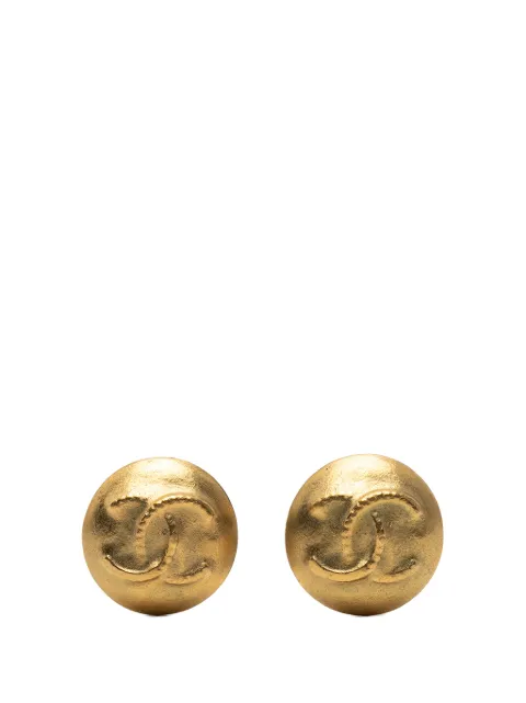 CHANEL Pre-Owned 1995 CC Gold Plated Round Clip on Earrings costume earrings Gold 39EI3VF2DNKVC3SA