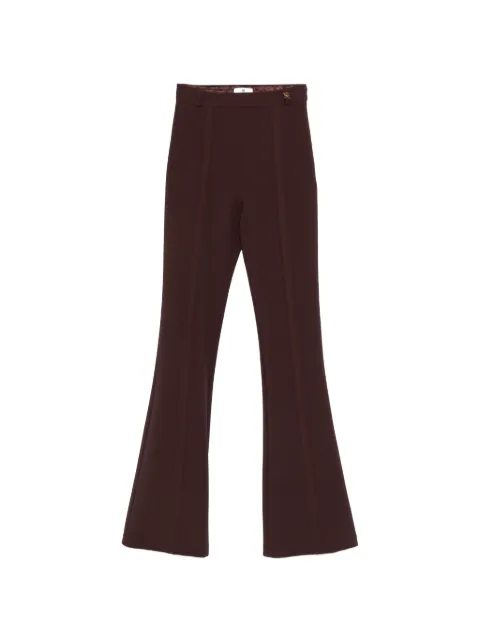 Elisabetta Franchi crepe flared trousers Brown PA16961E2