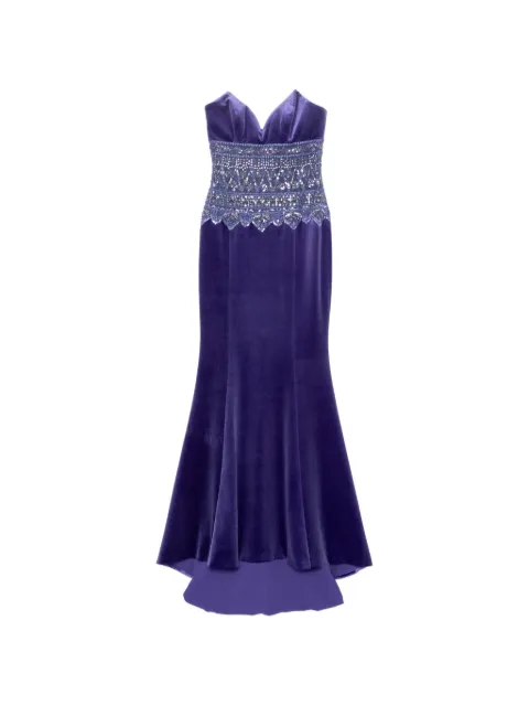 Saiid Kobeisy strapless dress with embroidered detailing Purple RTWFW2539