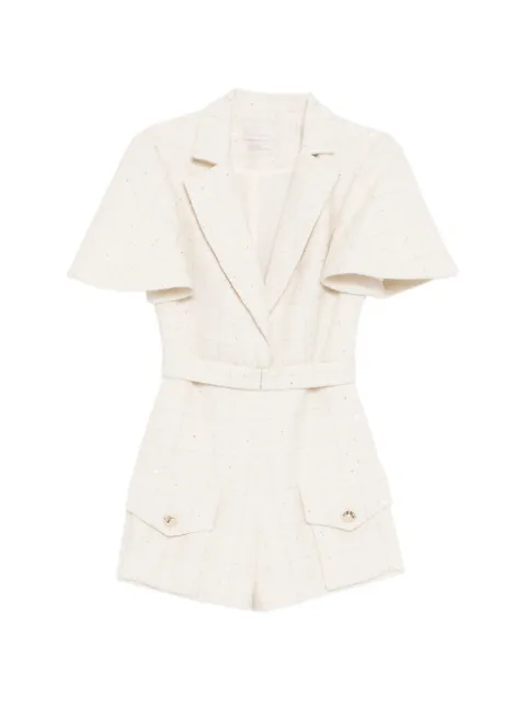 Saiid Kobeisy tweed short jumpsuit Neutrals RTWFW2513