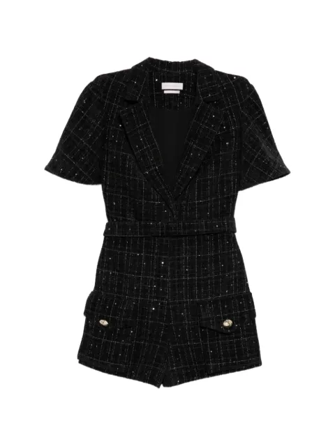 Saiid Kobeisy tweed short jumpsuit Black RTWFW2513