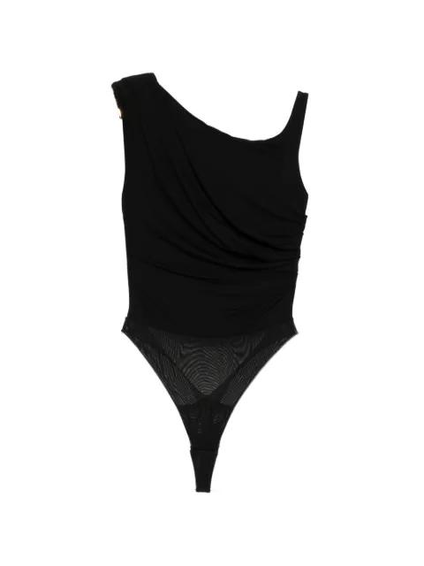 Elisabetta Franchi bodysuit in jersey fabric with jewel shoulder detail Black BO01361E2