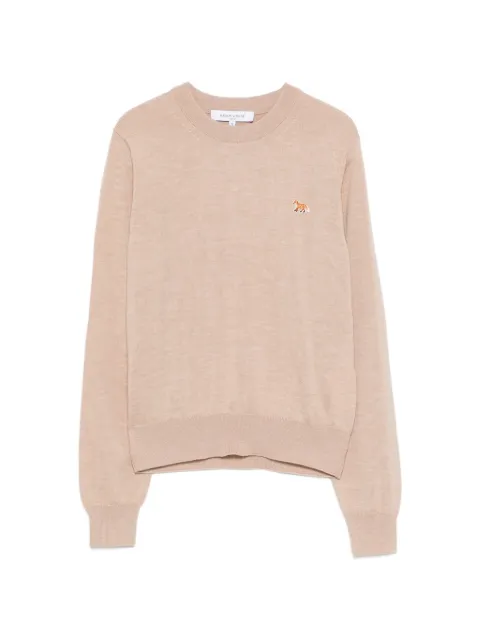 Maison Kitsuné fox crewneck sweater Neutrals PW00801KT1181