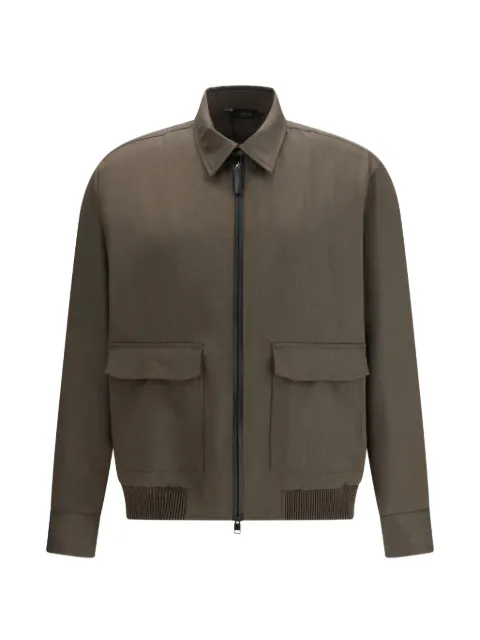 Brioni zip long-sleeve jacket Green SLWF0LOAA1F