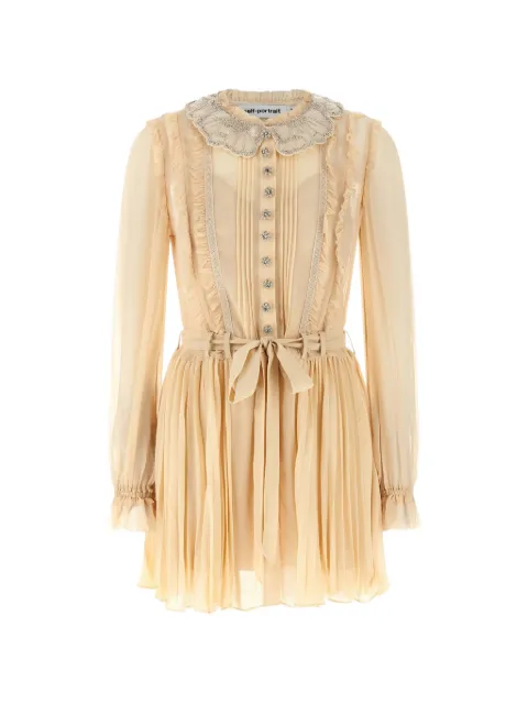 Self-Portrait ruffled dress Neutrals RS26034ST
