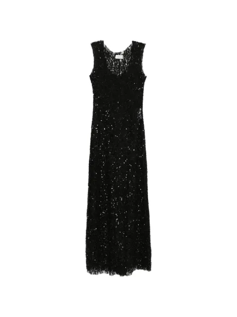 P.A.R.O.S.H. sequin-embellished sleeveless maxi dress Black NOODLESD722562