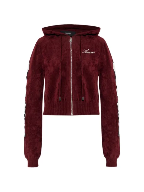 AMIRI logo-embroidered zip-up hoodie Red AWTOKN1014