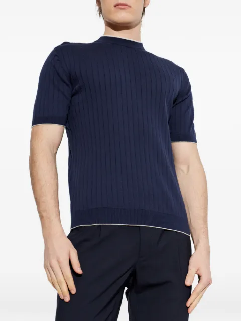 Eleventy ribbed short-sleeve T-shirt Blue M76MAGM64MAG0M0411103