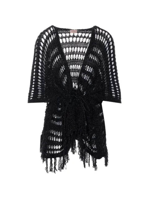 TWINSET lurex mesh fringe dress Black 261TA434000006