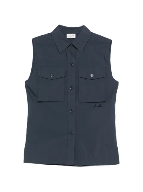 P.A.R.O.S.H. Ninja chest-pocket sleeveless shirt Blue NINJA26D380651