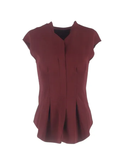 Theory short-sleeved pleated blouse Red NAPPUGBCL640566W