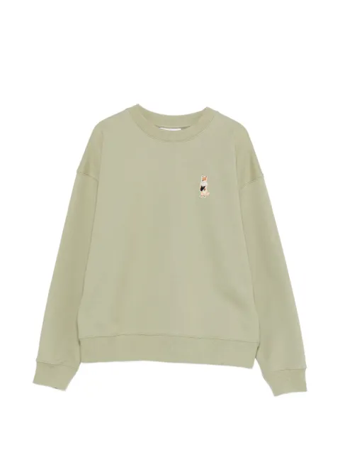 Maison Kitsuné fox embroidery sweatshirt Green QW00306KM0341