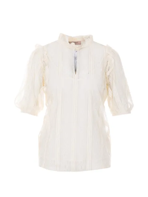TWINSET lace high-neck blouse Neutrals 261TP254000059