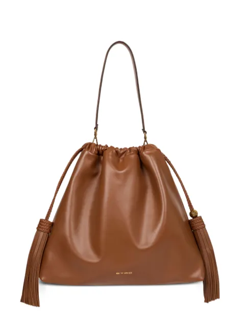 ETRO large leather kalispera bag with tassels Brown WP1B0036AP466